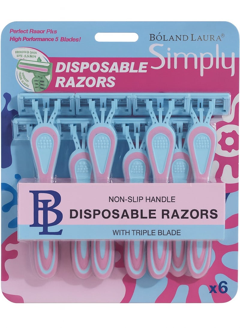 BOLAND LAURA Simply Poland Laura 3-Blade Razor, 6 Count - Image 1