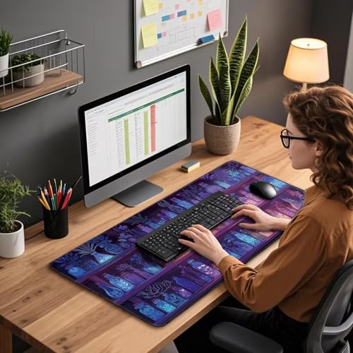 Mcapirivo Mystical Potion Bottles Gaming Mouse Pad 31.5"x15.7"｜XXL Desk Mat, Non-Slip Rubber Base & Stitched Edges - Extended Waterproof Mousepad for PC/Laptop/Office/Home Decor - Image 3