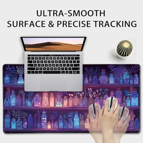 Mcapirivo Mystical Potion Bottles Gaming Mouse Pad 31.5"x15.7"｜XXL Desk Mat, Non-Slip Rubber Base & Stitched Edges - Extended Waterproof Mousepad for PC/Laptop/Office/Home Decor - Image 5