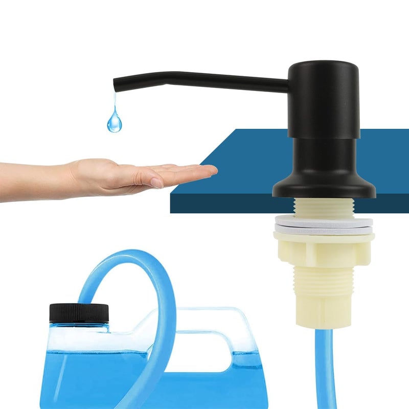 HANNEA® Sink Soap Dispenser with 1.2m Long Silicone Pipe Modern Stainless Steel Kitchen Liquid Soap Pump Dish Soap Dispenser Hand Soap Pump Dispenser - Image 1