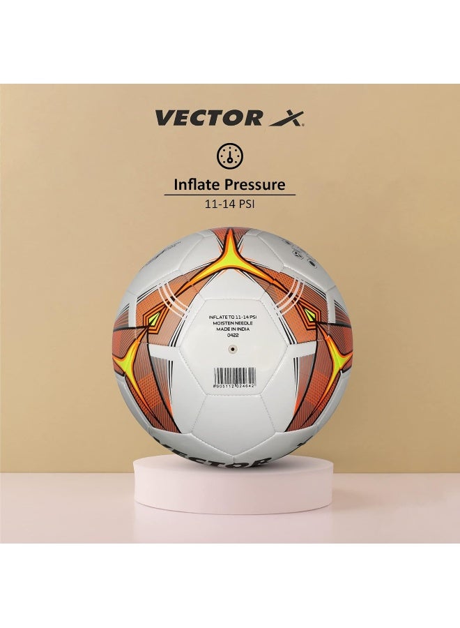 Vector X Venus Football Soccer Ball for Training & Match Play |Size 5|White/Orange - Image 4