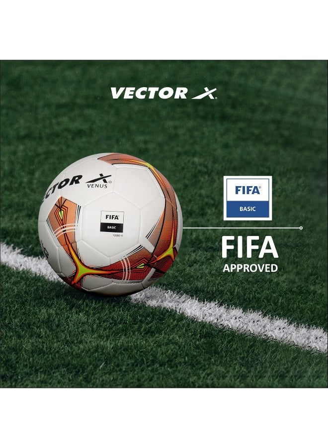 Vector X Venus Football Soccer Ball for Training & Match Play |Size 5|White/Orange - Image 5