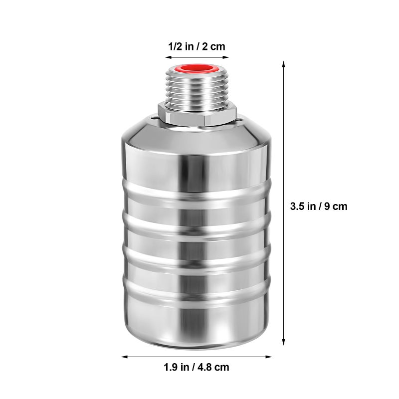 Stainless Steel Water Tank Float Valve 1 2 Inch Threaded Auto Shut Level Control Valve 2 Pack - Image 3