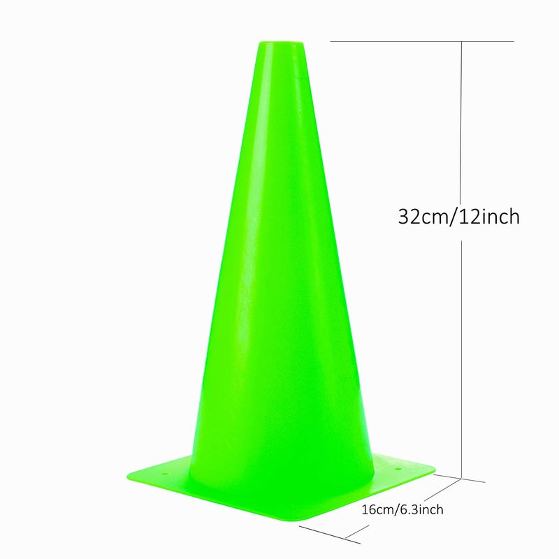 Alyoen 12 Inch Traffic Training Sports Cones, [10 Pack] Green Safety Cones, Soccer Basketball Cones for Drills, Plastic Marker Cones for Indoor/Outdoor Activity & Festive Events - Image 2