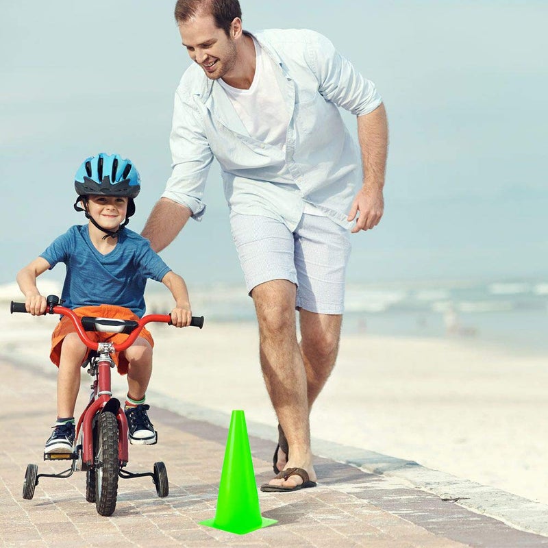 Alyoen 12 Inch Traffic Training Sports Cones, [10 Pack] Green Safety Cones, Soccer Basketball Cones for Drills, Plastic Marker Cones for Indoor/Outdoor Activity & Festive Events - Image 5