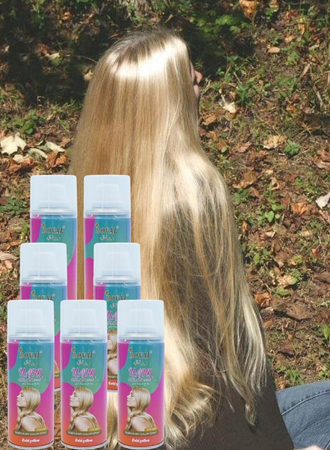 ROVAL 7 Pieces Hair Color Spray Gold Yellow - Image 1