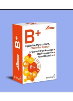Zenith B Plus Supplement for Energy, Digestion & Brain Function 30 softgels