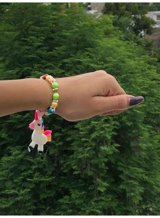 Case Creation Pack of 2 Unicorn Bracelet Girls Unicorn Bracelets Rainbow Unicorn Beaded Bracelet for Rakhi - Image 4