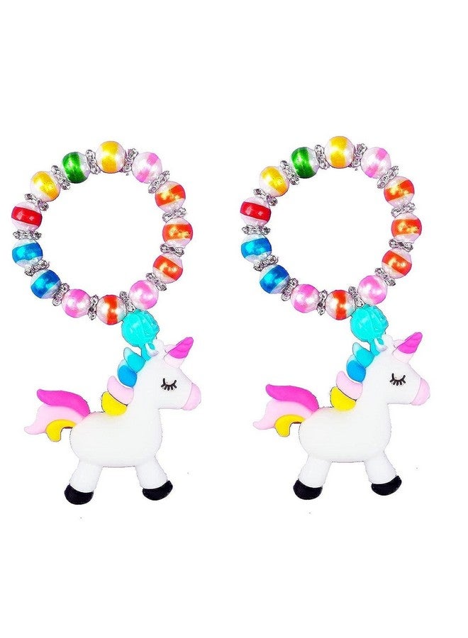 Case Creation Pack of 2 Unicorn Bracelet Girls Unicorn Bracelets Rainbow Unicorn Beaded Bracelet for Rakhi - Image 1
