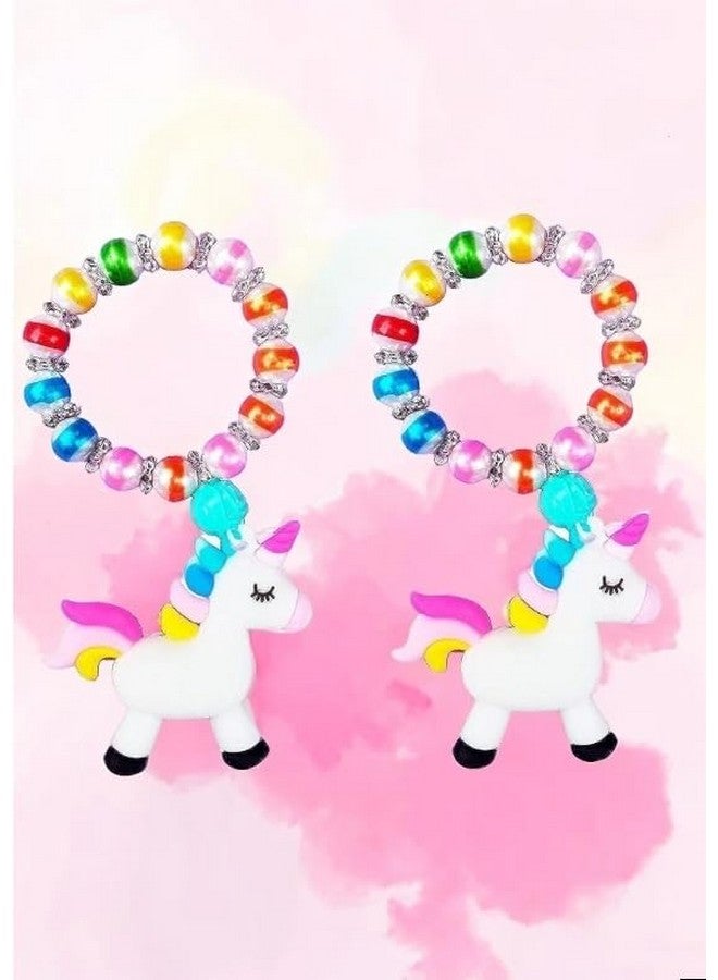 Case Creation Pack of 2 Unicorn Bracelet Girls Unicorn Bracelets Rainbow Unicorn Beaded Bracelet for Rakhi - Image 5