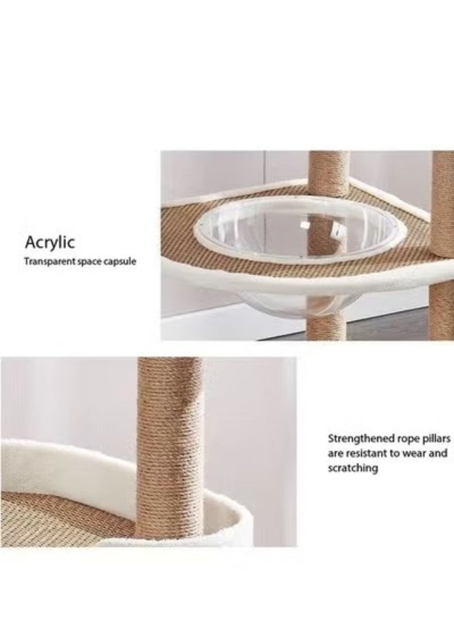 fashionhome Cat Climbing Tree and Cat Climbing Frame with Scratching Posts, Multi-Level Cat Tower for Large and Multiple Cats, Durable Cat Playhouse with Platforms, Perches, and Cozy Hideouts for Active Indoor Cats 50 x 50 x 164 cm. - Image 3