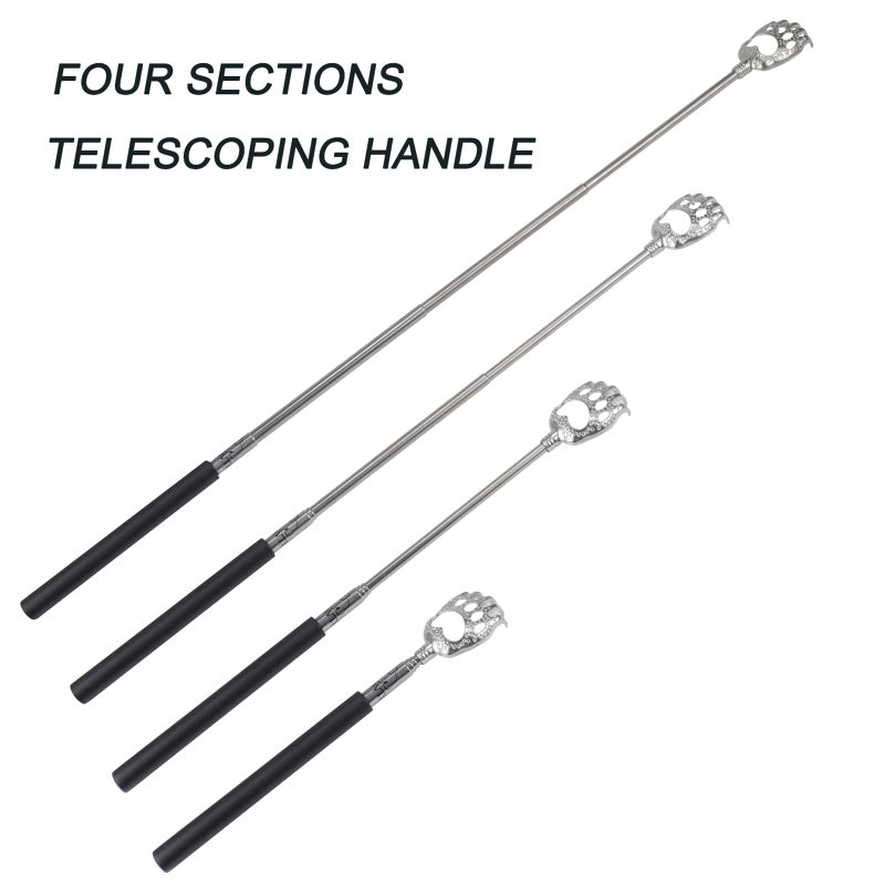 WOVTE Bear Claw Black Telescopic Back Scratcher, Extendable Back Scratcher for Men Women, Stocking Stuffers for Men Women Adults, Birthday Gifts for Men Women Dad Husband - Image 4