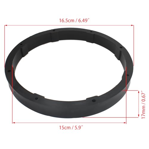 OZXNO 2 قطع 6.5" حوامل مكبرات الصوت عالمية لمكبر الصوت في السيارة وسادة صلبة محول تركيب مخصص (أسود) - Image 2