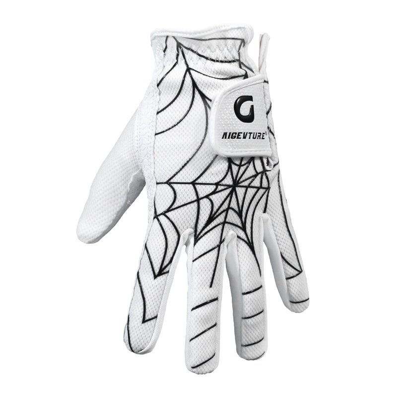 AIGEVTURE Golf Gloves Kids Junior Toddlers Left Hand Children's Premium Youth Golf Gloves Boys Girls Black and White Medium,Age5-7 - Image 1