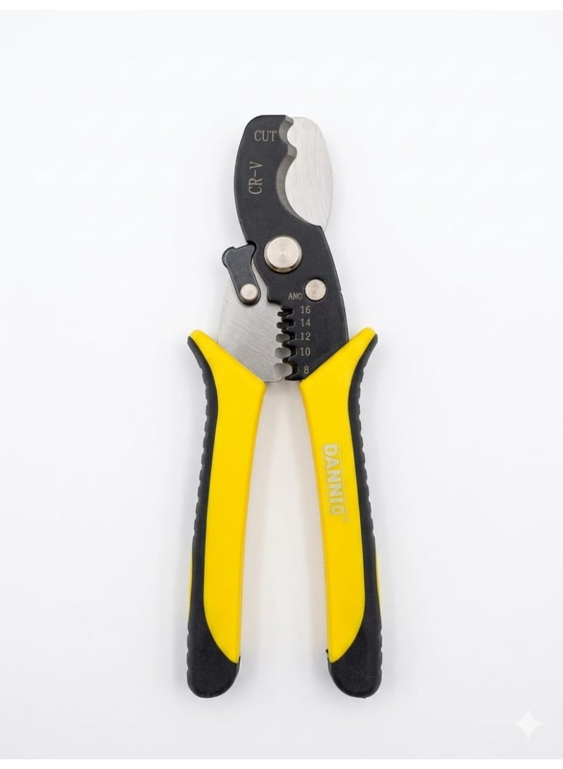 Dannio Wire Cutters and Strippers, 8 inch, Multi-Function Wire Cutters, Wire Stripper, Cable Cutters, Spring Loaded Hand Tools for Copper And Aluminum Wire, Communications Cable Cutting Pliers - Image 1