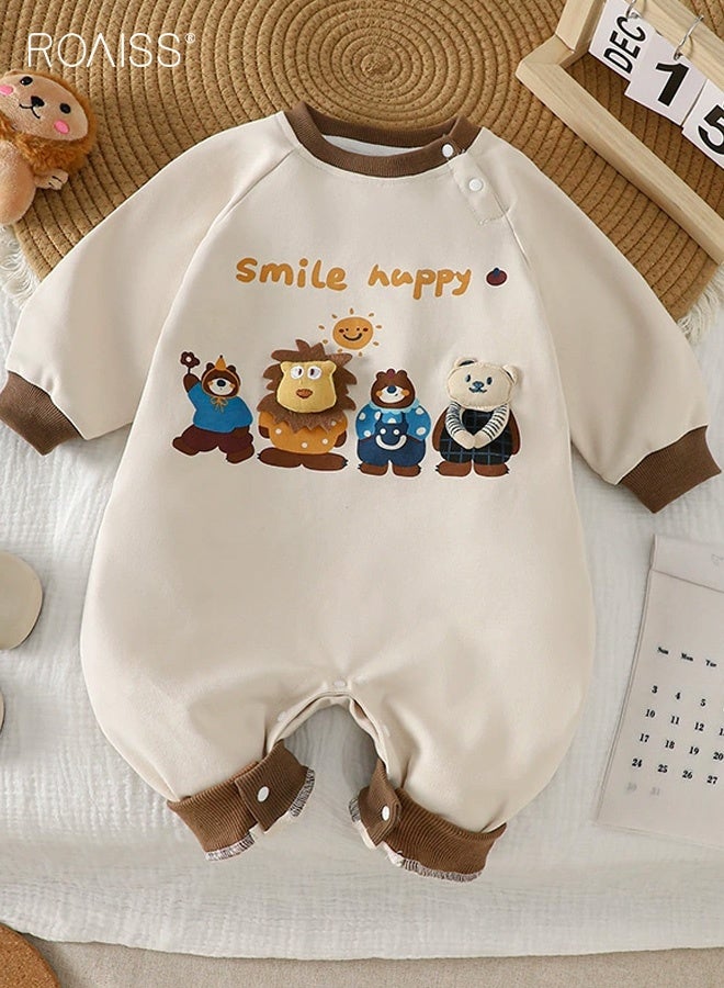 roaiss Unisex Baby Rompers with Adorable Patterns, Skin-friendly Playsuit for Babies, Comfortable Breathable Pajamas, Long Sleeve Onesie Pjs, Newborn Onesies for Newborn, Suitable for Daily Wear, Family Gatherings, Parent-child Photos - Image 2
