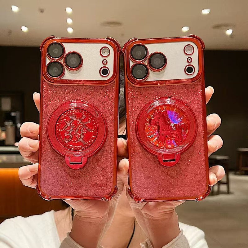 Silicone Protective for Redmi Note 13 with Kickstand and Anti Slip Grip in Fortune Red for Daily Carry - Image 3