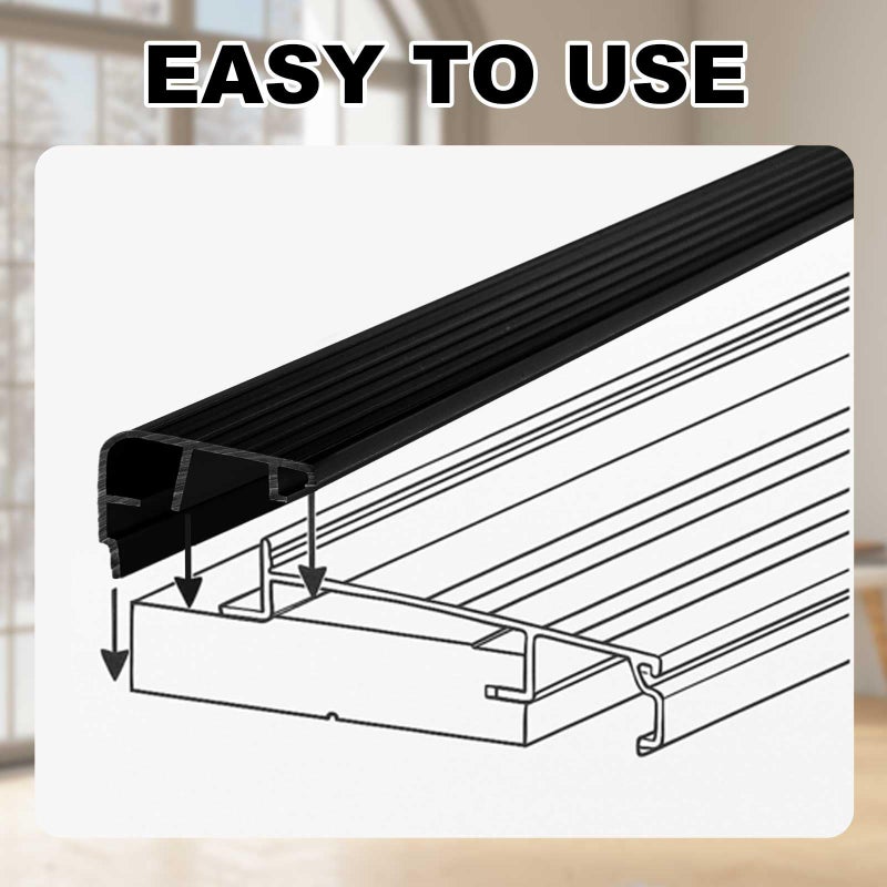 Pangda 4 Pcs 1-3/8 Inches High Fixed Vinyl Sill Cap Replacement Exterior Door Threshold Single in-Swing Doors Only Trim-to-fit (36" L, Black) - Image 5