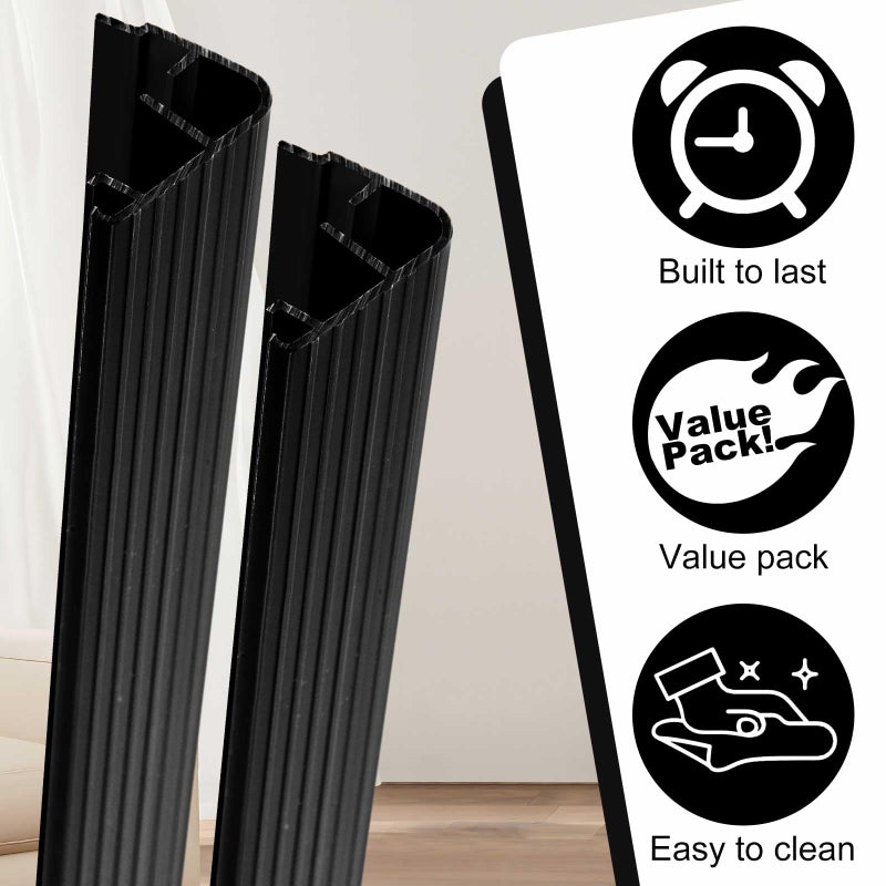 Pangda 4 Pcs 1-3/8 Inches High Fixed Vinyl Sill Cap Replacement Exterior Door Threshold Single in-Swing Doors Only Trim-to-fit (36" L, Black) - Image 3