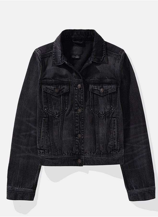 American Eagle Pocket Detailed Strigid Denim Jacket  - Image 4