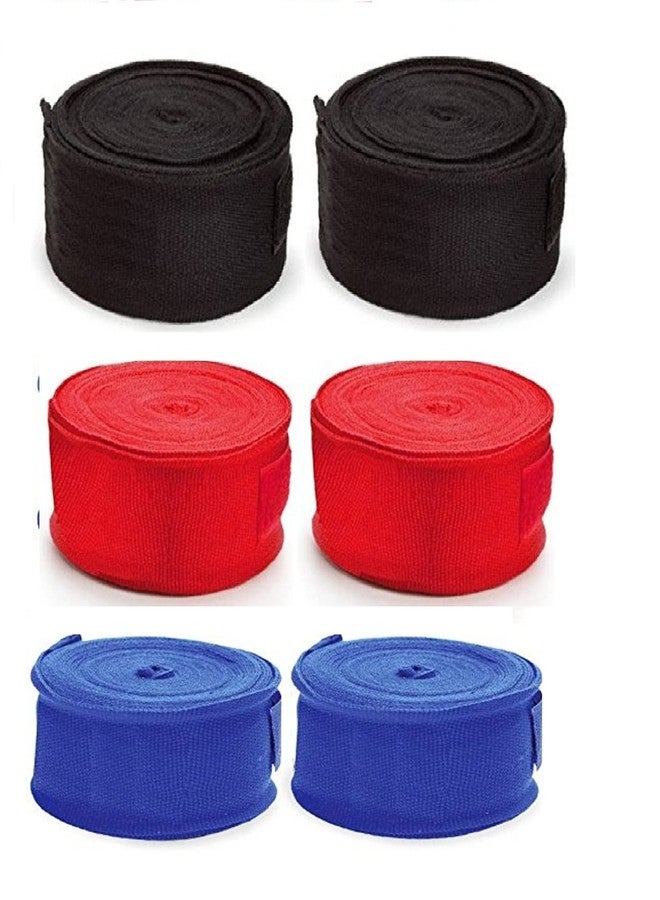 فينوم، 3 أزواج من ضمادات اليد القطنية (الطول: 108 بوصة)، ضمادات مرنة لليد والمعصم لتدريبات الكيك بوكسينغ والتمارين الرياضية في الصالة الرياضية (أحمر، أزرق، أسود) - Image 1
