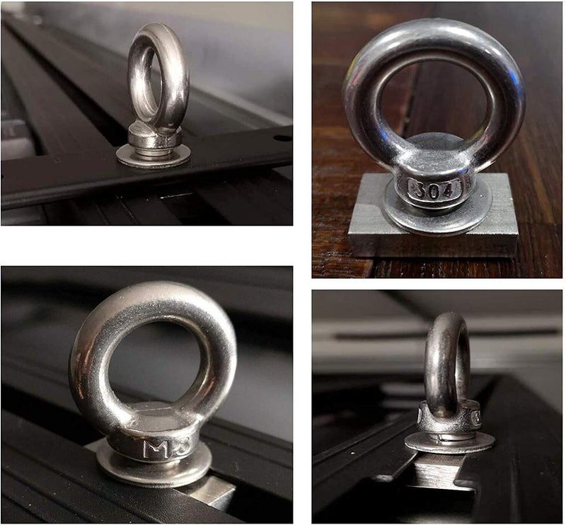 AUXPhome 4 Pack Heavy-Duty Stainless Steel Eye Bolt tie Down Anchor kit for roof Rack. Also can be Used for fix The 4WD Awning and Other Accessories. - Image 4