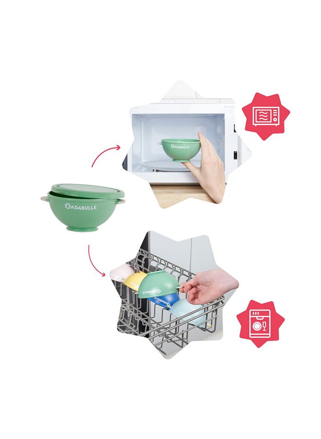 Badabulle Non-Slip Bowls 330ml With 3-Piece Flexible Spoons, Set of 5 - Image 3