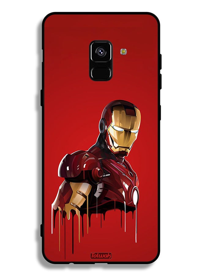 Tolwak Samsung Galaxy A8 Plus (2018) Protective Case Cover Iron Man Art - Image 1