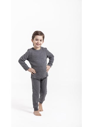 Oil Company Anthracite Thermal Children's Underwear Set Unisex OC0052  - Image 1