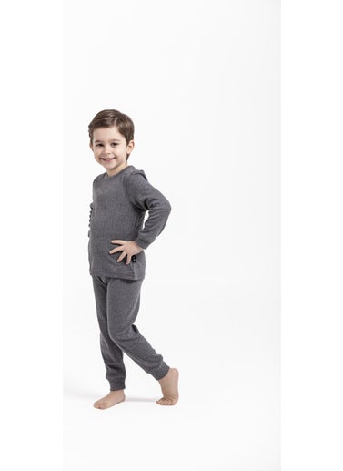 Oil Company Anthracite Thermal Children's Underwear Set Unisex OC0052  - Image 3