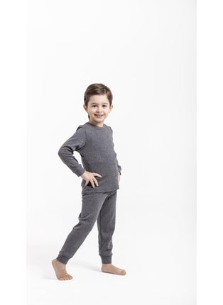 Oil Company Anthracite Thermal Children's Underwear Set Unisex OC0052  - Image 2