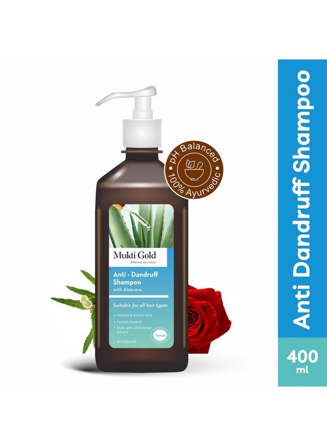 Axiom Mukti Gold Anti-Dandruff Shampoo 400Ml With Aloe Vera | Hydrates & Restores Shine | Controls Dandruff | Made With 100% Herbal Extracts | Ph Balanced - Image 2