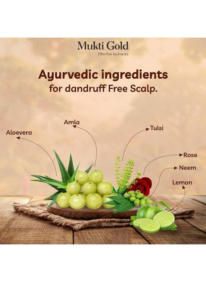 Axiom Mukti Gold Anti-Dandruff Shampoo 400Ml With Aloe Vera | Hydrates & Restores Shine | Controls Dandruff | Made With 100% Herbal Extracts | Ph Balanced - Image 4