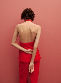 MANGO Linen Halter-Neck Suit Waistcoat  - Image 2