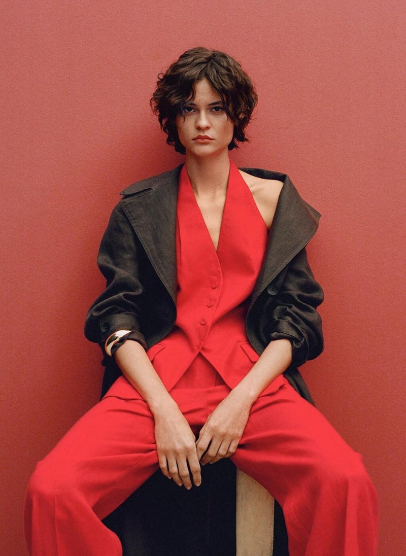 MANGO - Linen Halter-Neck Suit Waistcoat - Image 1
