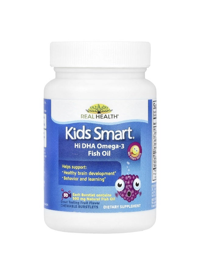 Kids Smart, Kids Smart®, Hi DHA-Omega 3 Fish Oil, Fruit, 30 Chewable Burstlets (Packaging may vary) - Image 3