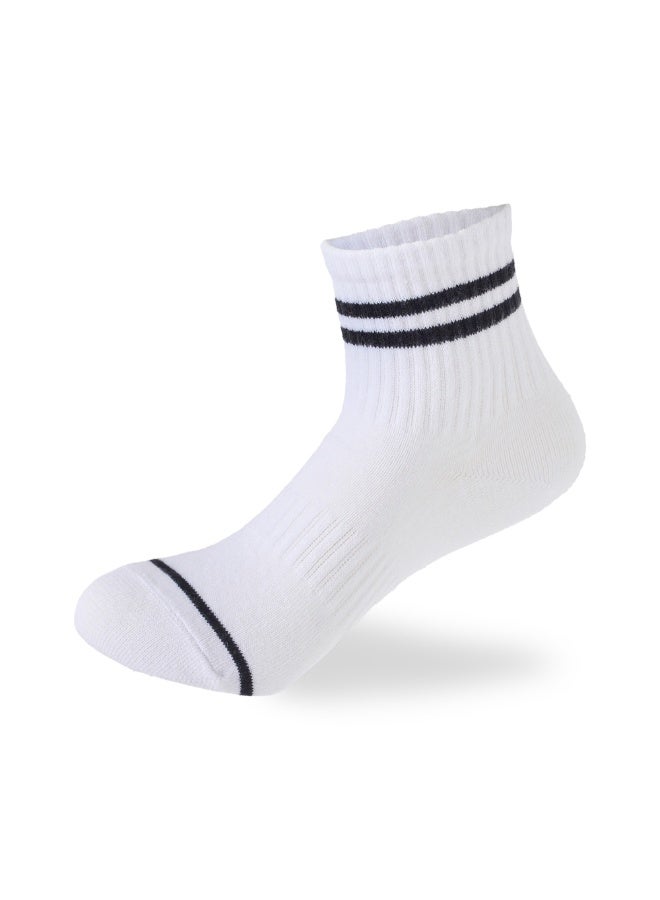 SAM SOCKS Kids Boys Set Of 3 Cotton Lycra Stripped L-Shape Socks White - Image 2