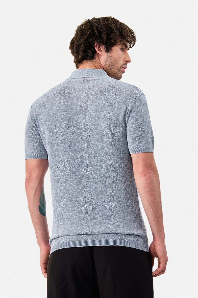 Snitch  100% Cotton Polo Regular Fit Textured T-Shirt for Men | Best Price UAE