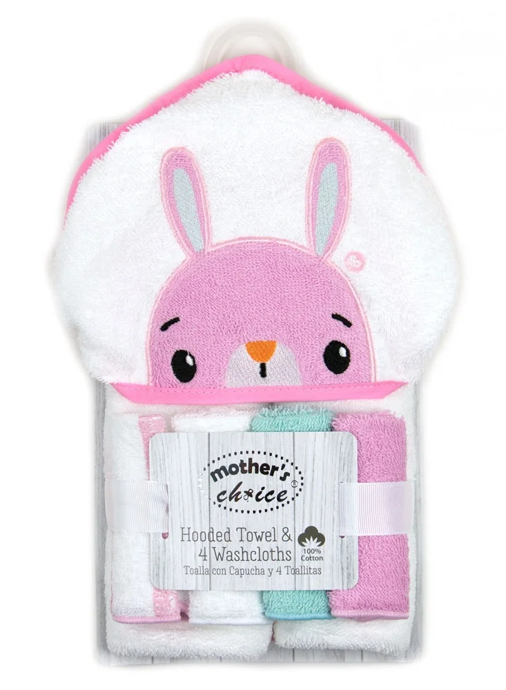IKKXA Hooded towel and wash cloth set BUNNY PEEKABOO IT3502