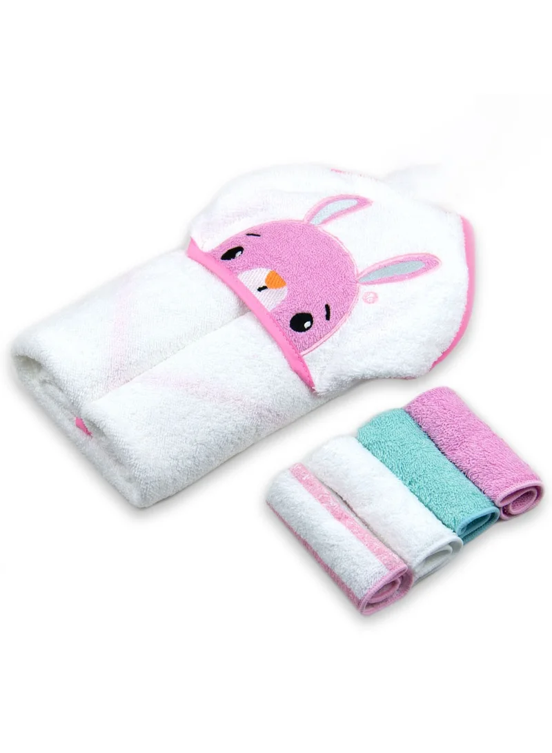 IKKXA Hooded towel and wash cloth set BUNNY PEEKABOO IT3502