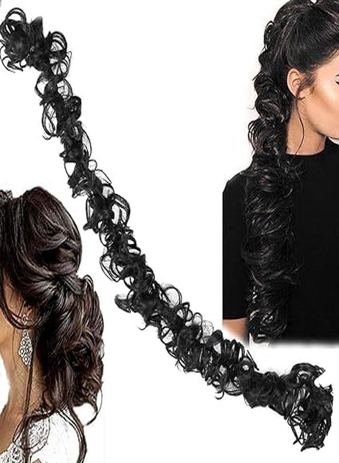 Vego Hair Buns for Women & Girls Hair Extension |Hair Extensions Ponytail Bun | Extension Hair for Women & Girls Messy Bun [ NATURAL_BROWN_FRILL] - Image 4