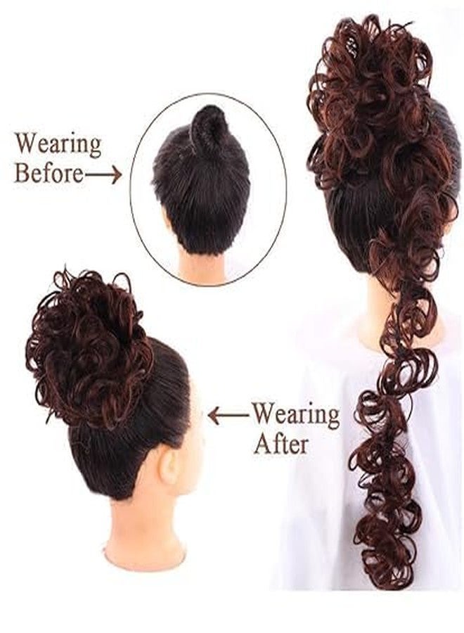 Vego Hair Buns for Women & Girls Hair Extension |Hair Extensions Ponytail Bun | Extension Hair for Women & Girls Messy Bun [ NATURAL_BROWN_FRILL] - Image 5