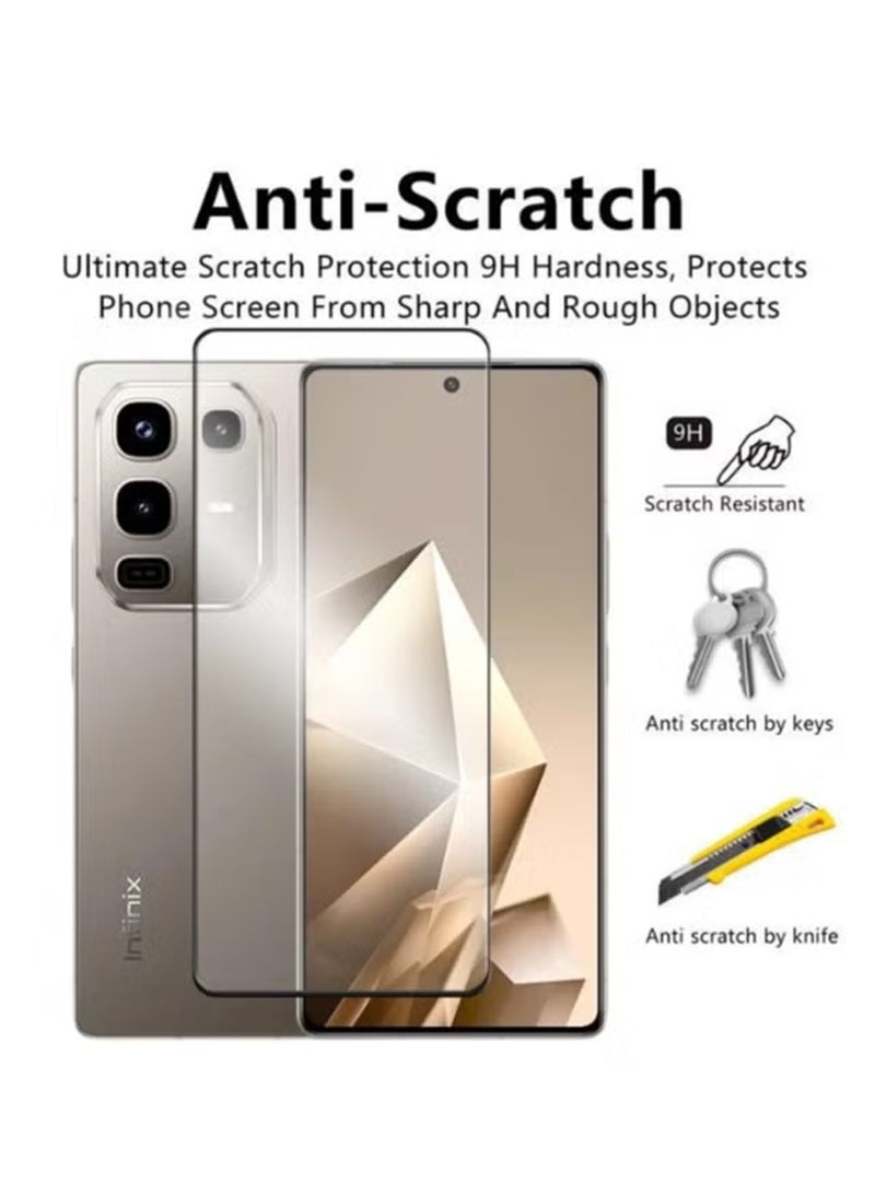 2 Pack Screen Protector for Infinix Note 50X | Tempered Glass Available in Combo Pack Compatible with Infinix Note 50X | Screen Protector Full HD Quality Tempered Glass Anti-Scratch Edge to Edge Coverage with Easy Installation Kit - Black  - Image 2