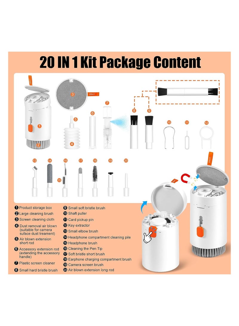 HOFEESEA 20 in 1 Laptop Phone Screen Cleaner Kit, Computer Keyboard Cleaning Kit, Electronic Cleaning Kit with Brush Spray for Airpods, Earbud, iPad, iPhone, Camera, Computer Cleaner - Image 2