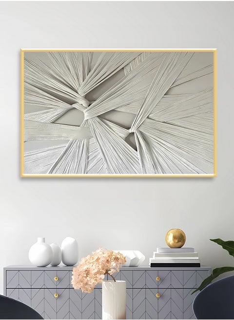 لوحة جدارية قماشية فنية لتزيين الحائط بتصميم تجريدي مع برواز مجوف مقاس 120x80سم قطعة واحدة
