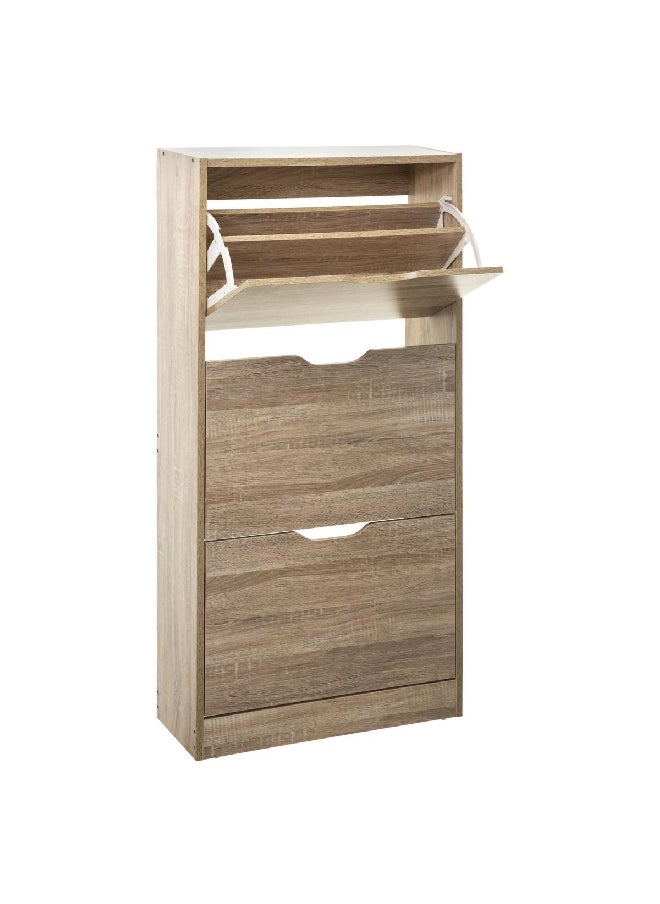 Five Simply Smart - 3-Drawer Modern Design Rectangular Shoe Rack Brown 118 x 60 x 24 cm 160392D - Image 1