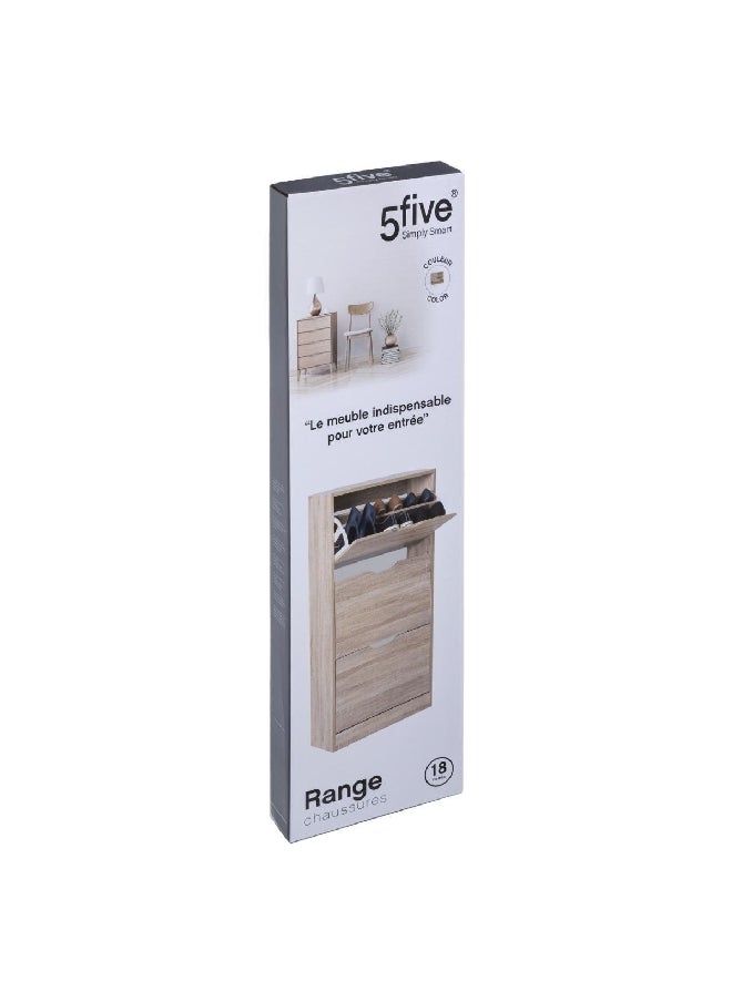 Five Simply Smart - 3-Drawer Modern Design Rectangular Shoe Rack Brown 118 x 60 x 24 cm 160392D - Image 1