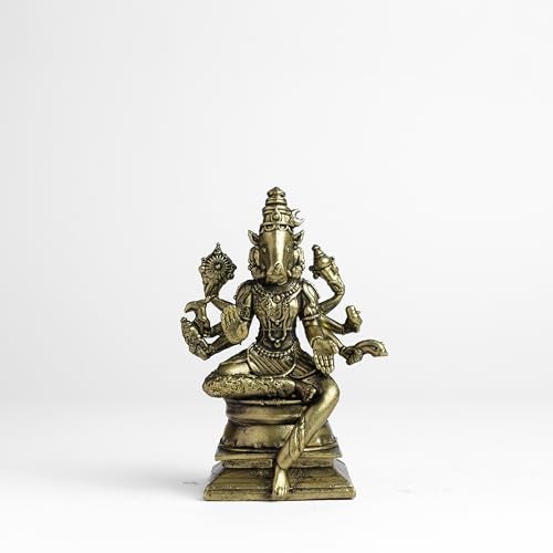 Bhimonee Decor Bhimone Decors | Varahi Amman Panchaloha Idol | Handcrafted Mini Brass Finish | 7 cm Hindu Goddess Idol - Image 5
