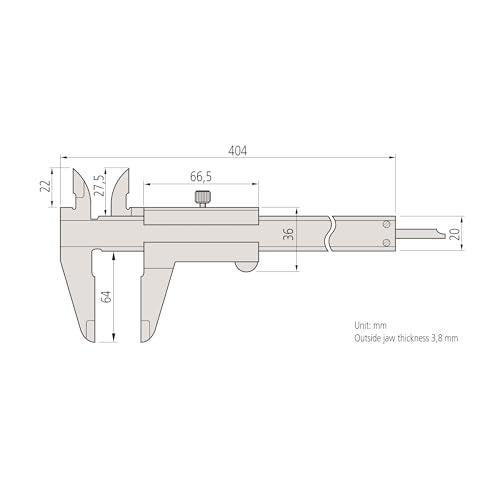 Mitutoyo 530-122 Vernier Caliper, Stainless Steel, 0-150mm Range, +/-0.03mm Accuracy, 0.02mm Resolution - Image 3