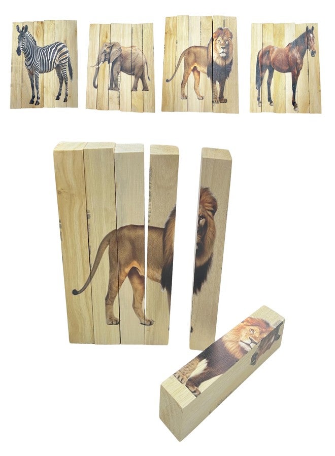 Firstblow Wooden Puzzles for Toddlers 1-3: Animal Toddler Puzzles for 2-4 Years Old, Montessori Toys Learning Educational (Animal) - Image 1
